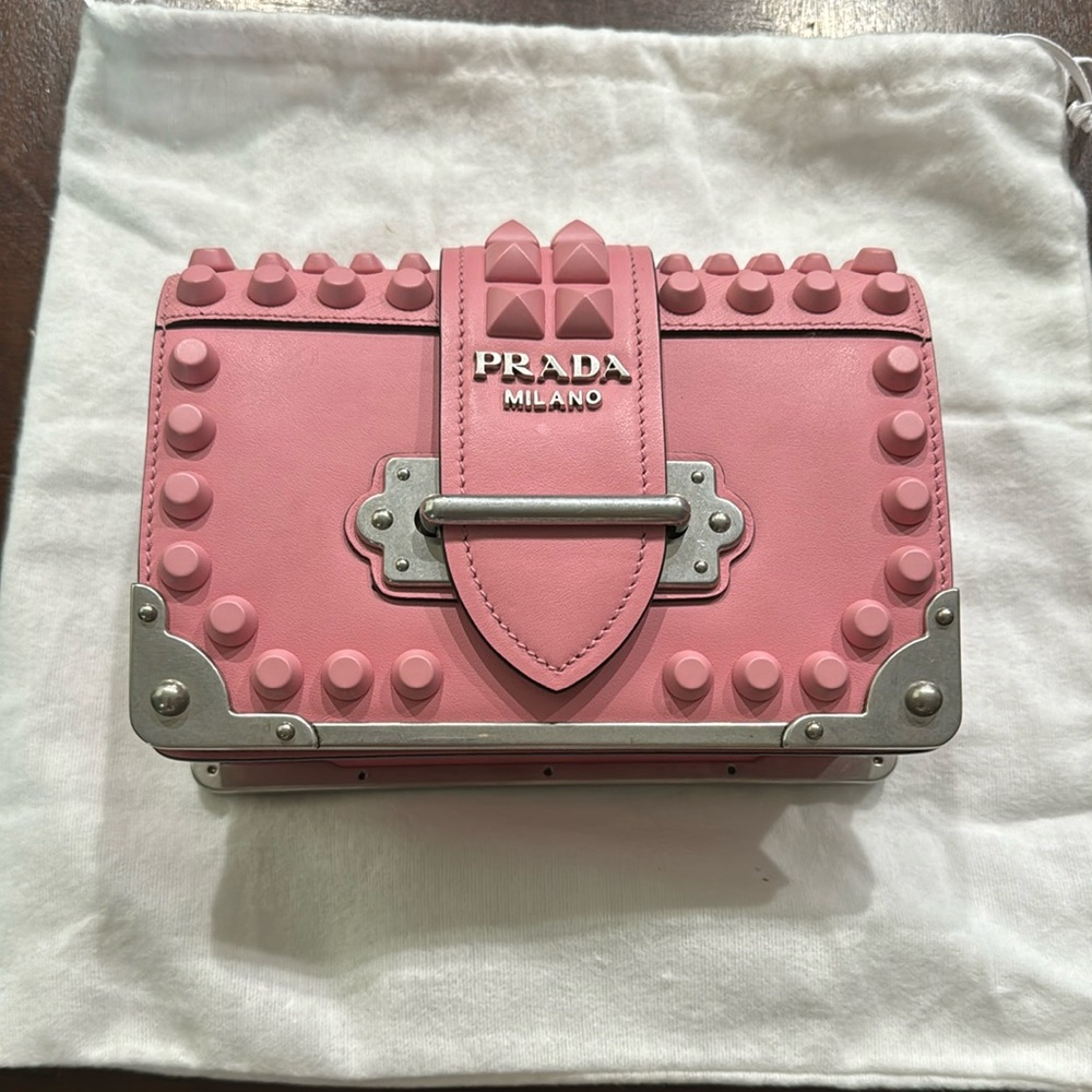 Prada Pink Mini Studded Cahier Bag